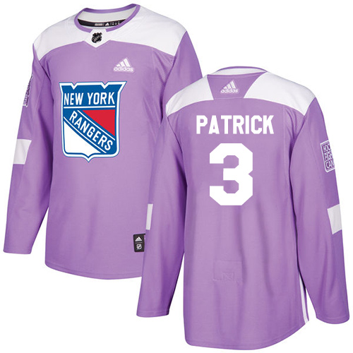 Adidas Rangers #3 James Patrick Purple Authentic Fights Cancer Stitched NHL Jersey - Click Image to Close